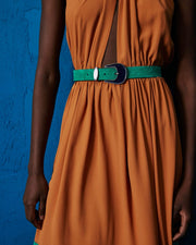 Velur Belt - Emerald & Navy