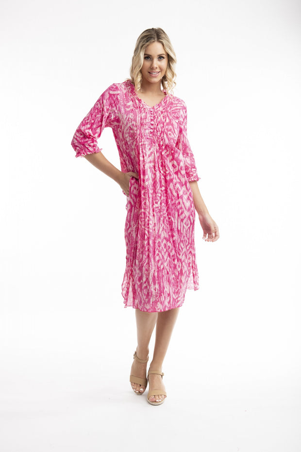 Olympus Pink Pleated Dress