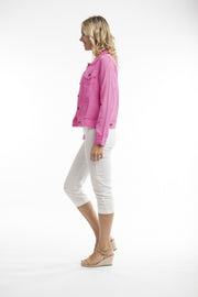 Pink Linen Blend Jacket