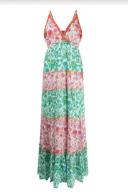 Strappy Maxi Dress - Pink & Green