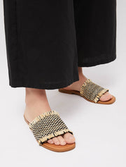 Woven Fringed Sandals