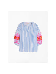 Kaya Striped Embroidered Blouse