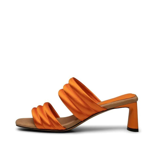 Sylvi Orange Satin Strappy Sandal