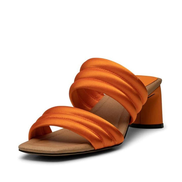 Sylvi Orange Satin Strappy Sandal