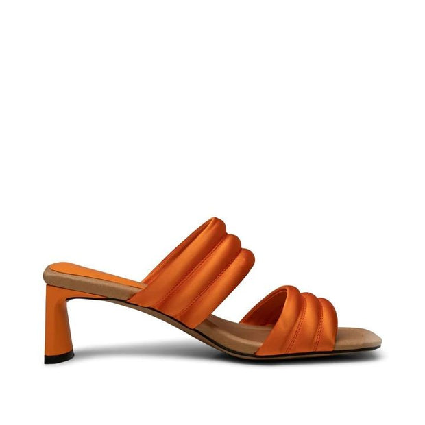 Sylvi Orange Satin Strappy Sandal