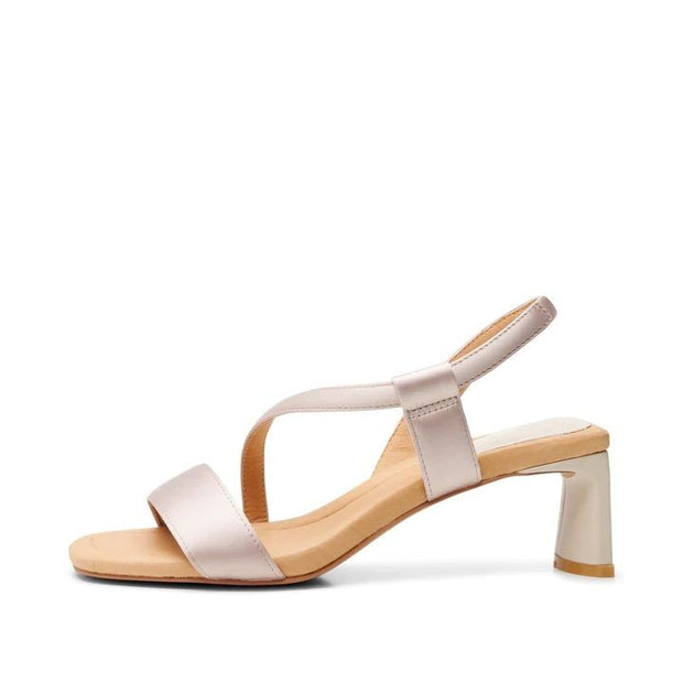 Sylvi Off White Satin Strappy Sandal