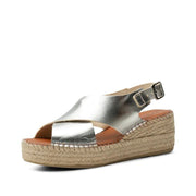 Orchid Silver Leather Wedge
