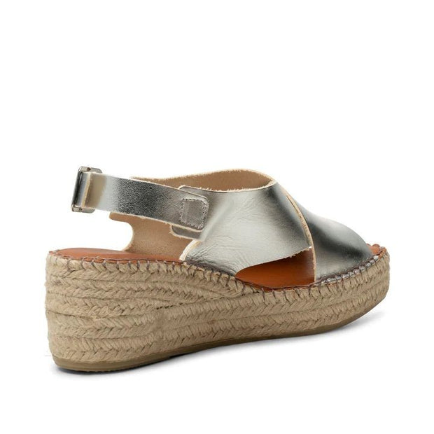 Orchid Silver Leather Wedge