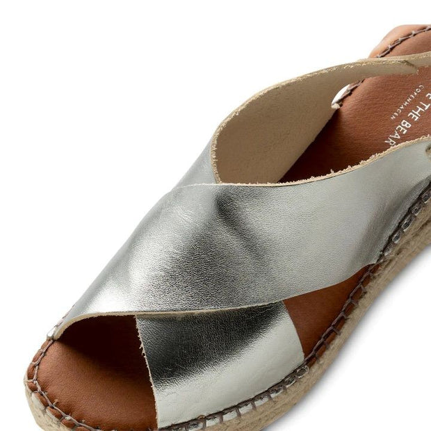 Orchid Silver Leather Wedge