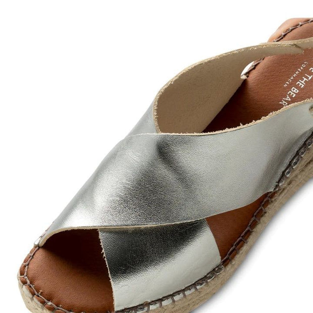 Orchid Silver Leather Wedge