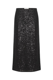 Teffani Black Sequinned Skirt
