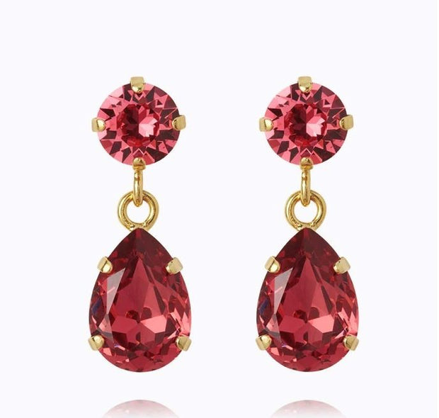 Mini Drop Earrings - Mulberry Red