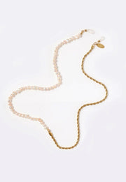 Two Faced Pearl & Gold Plated Chain