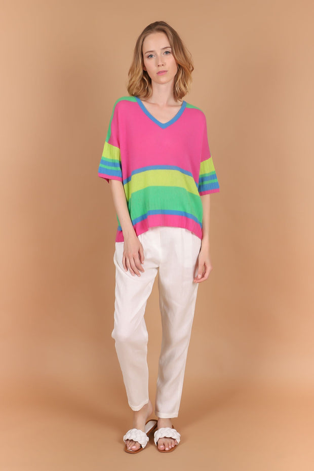 Multi Striped Cashmere Sweater