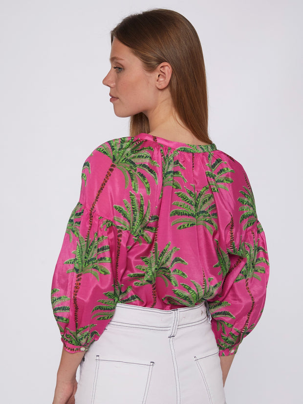 Mabel Pink Palm Tree Print Shirt