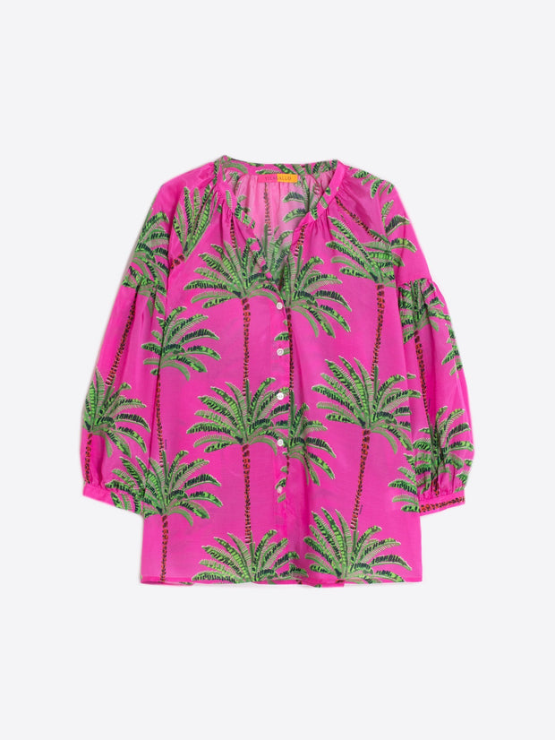 Mabel Pink Palm Tree Print Shirt